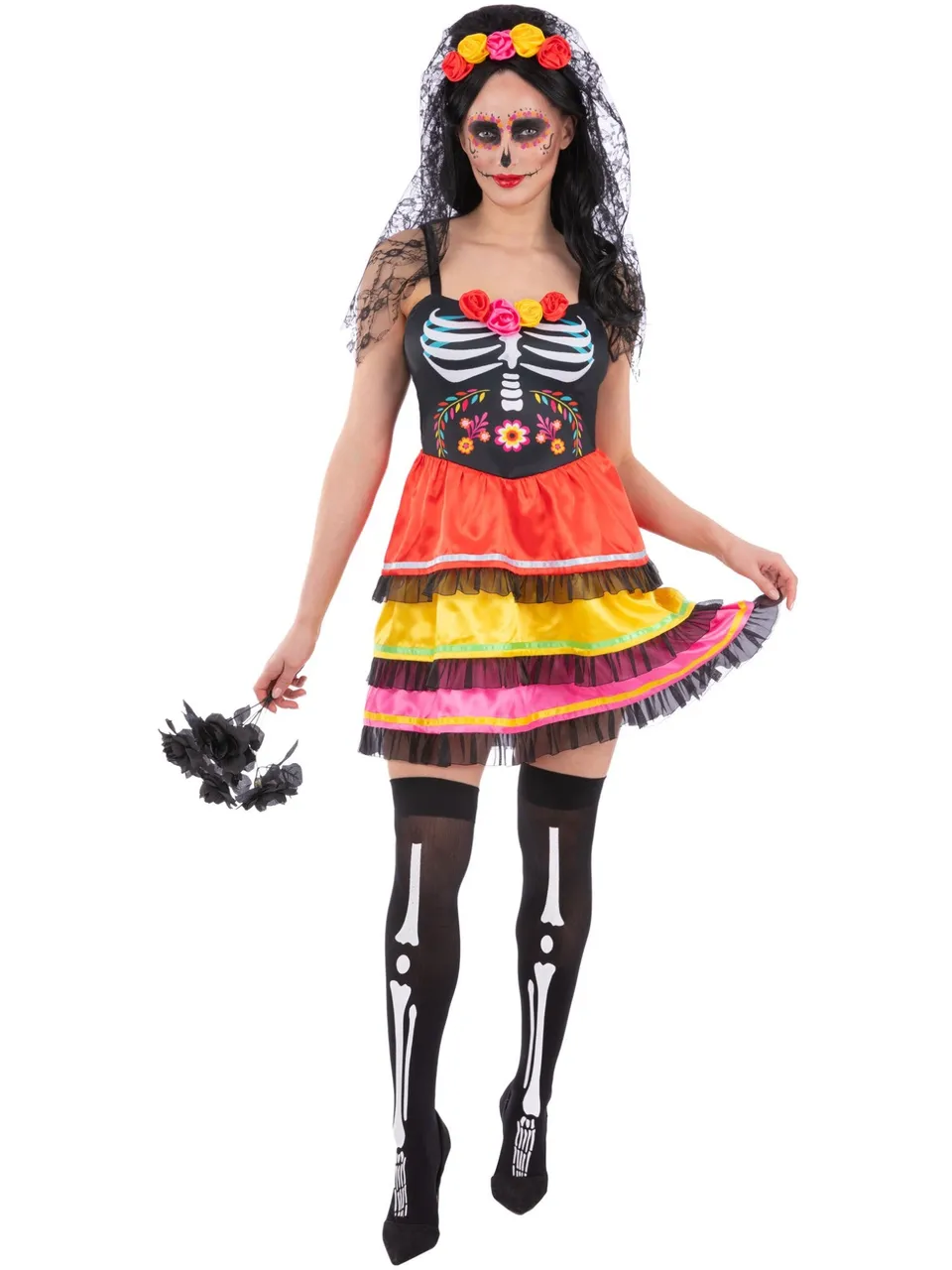 smiffys-fever-day-of-the-dead-kost-m-damen-gr-m image 1