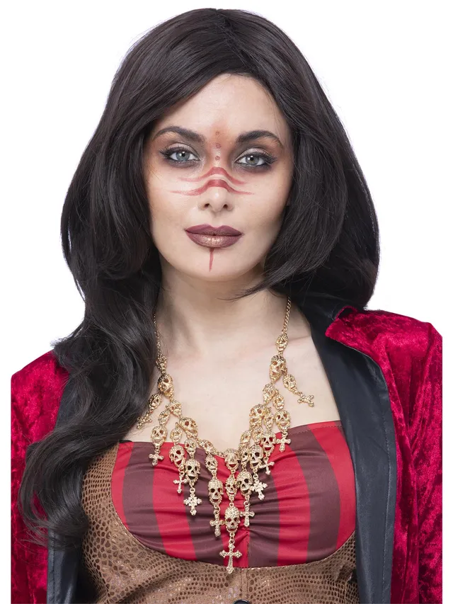 smiffys-fever-voodoo-totenkopf-kette-silber-halloween image 1