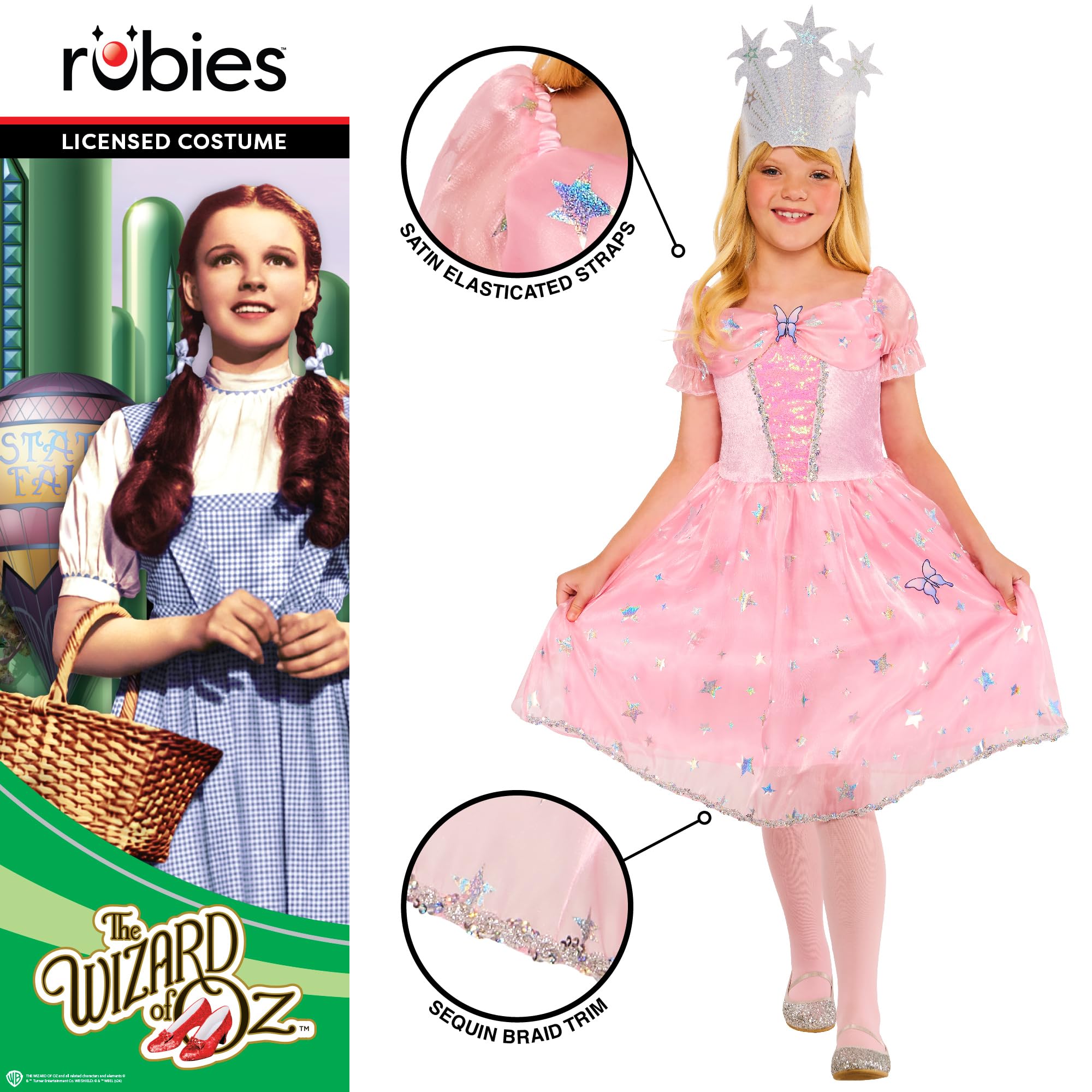 rubie-s-deluxe-glinda-kost-m-zauberer-von-oz-7-8-jahre-rosa image 5