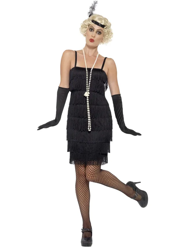 smiffys-fever-flapper-kost-m-schwarz-fransen-kleid-m-20er image 1