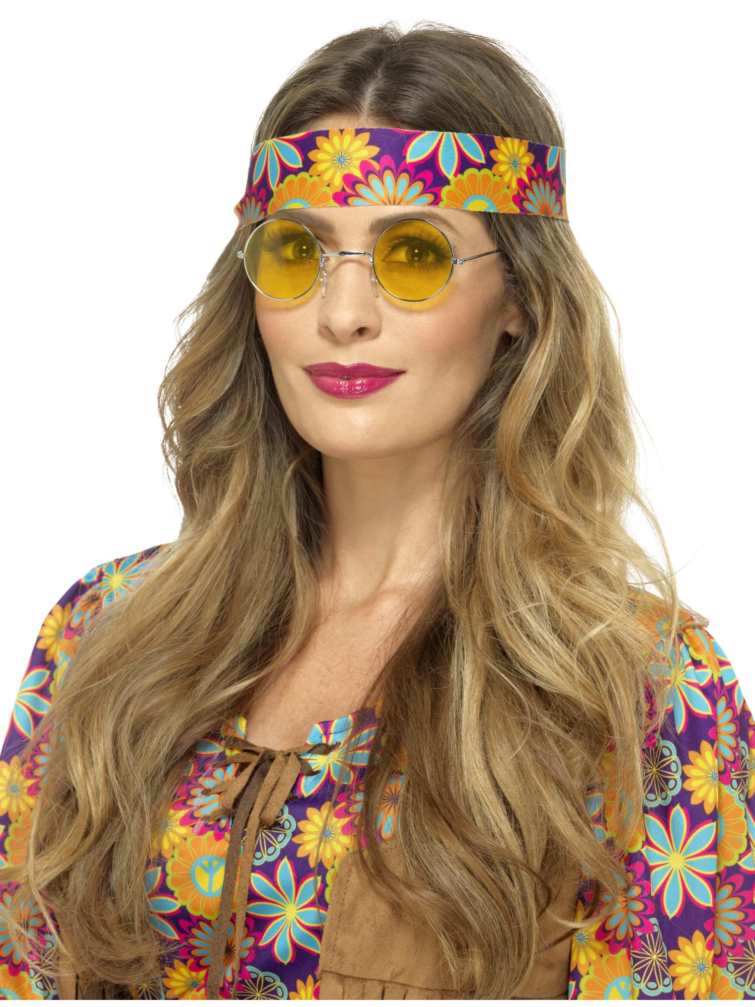 smiffys-fever-hippie-specs-kost-mbrille-gelb image 1