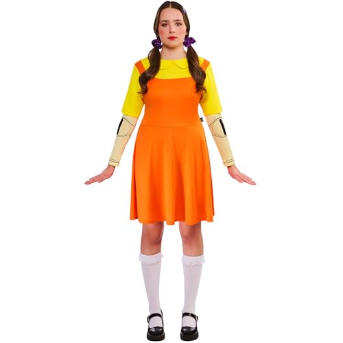 rubie-s-deluxe-squid-game-classic-girl-doll-kost-m-m-orange image 7