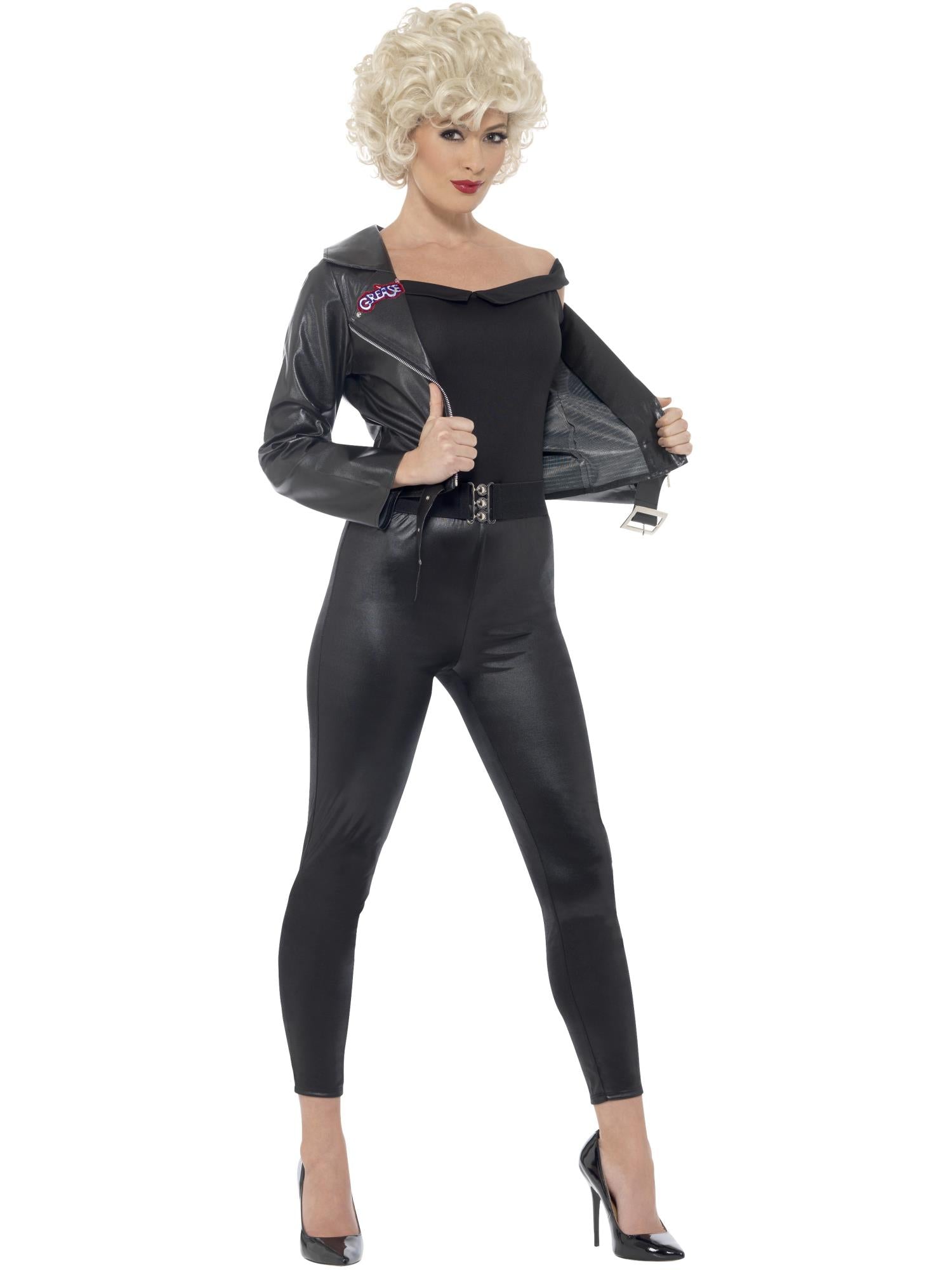 smiffys-fever-grease-sandy-kost-m-schwarz-gr-s-mit-jacke image 1