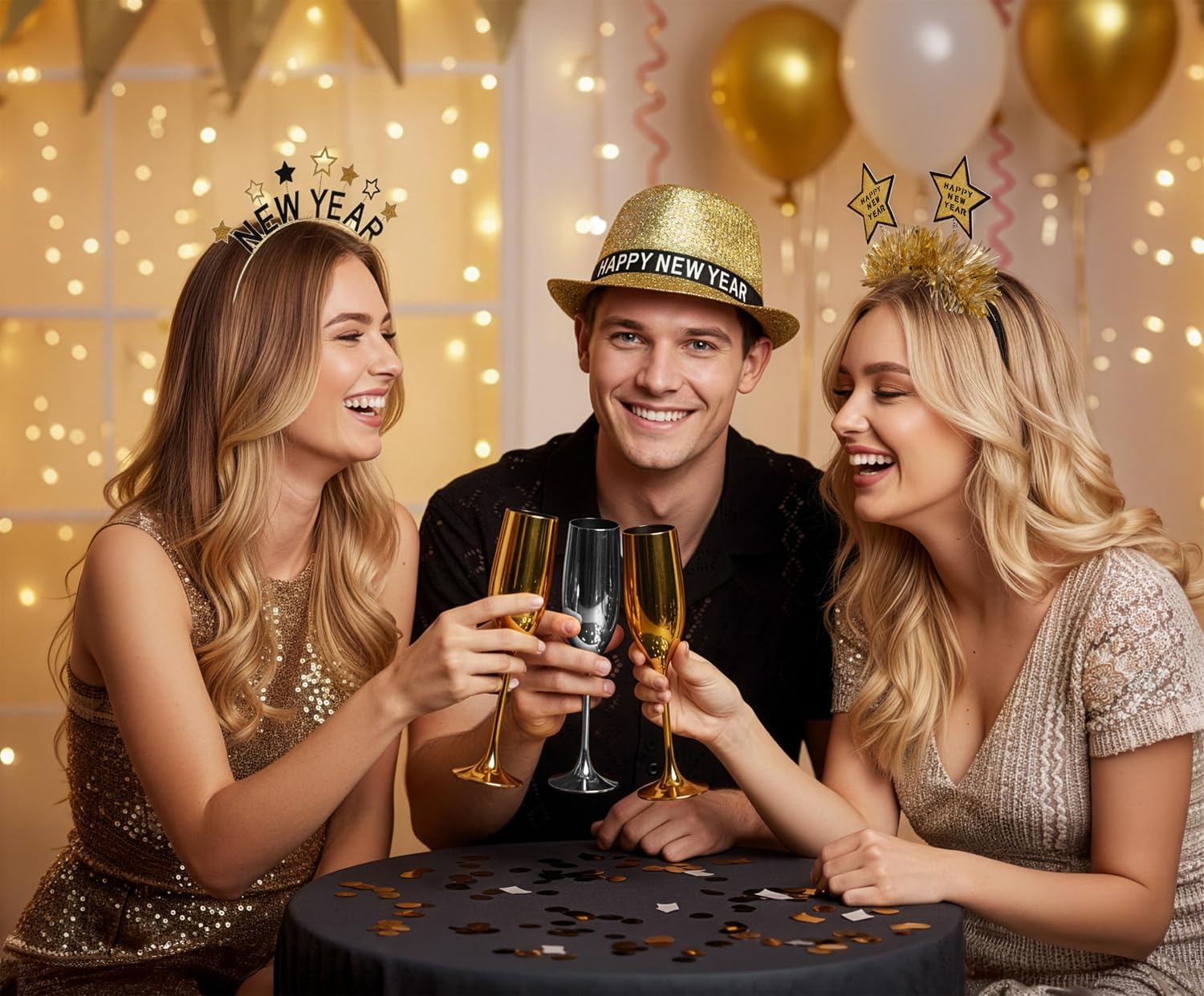 boland-headwear-happy-new-year-hut-gold-glitzer-fedora image 6