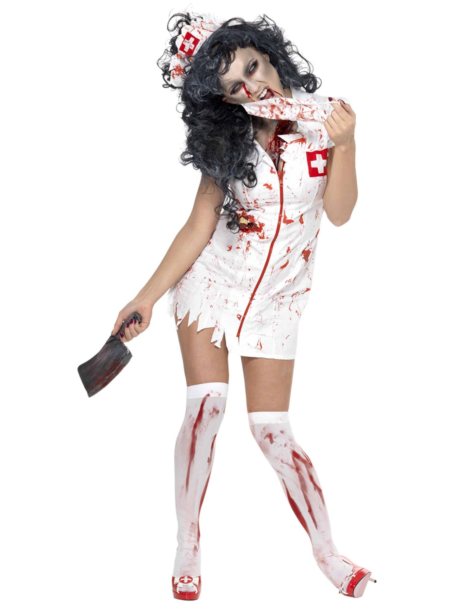 smiffys-fever-zombie-krankenschwester-kost-m-damen-wei-s image 4