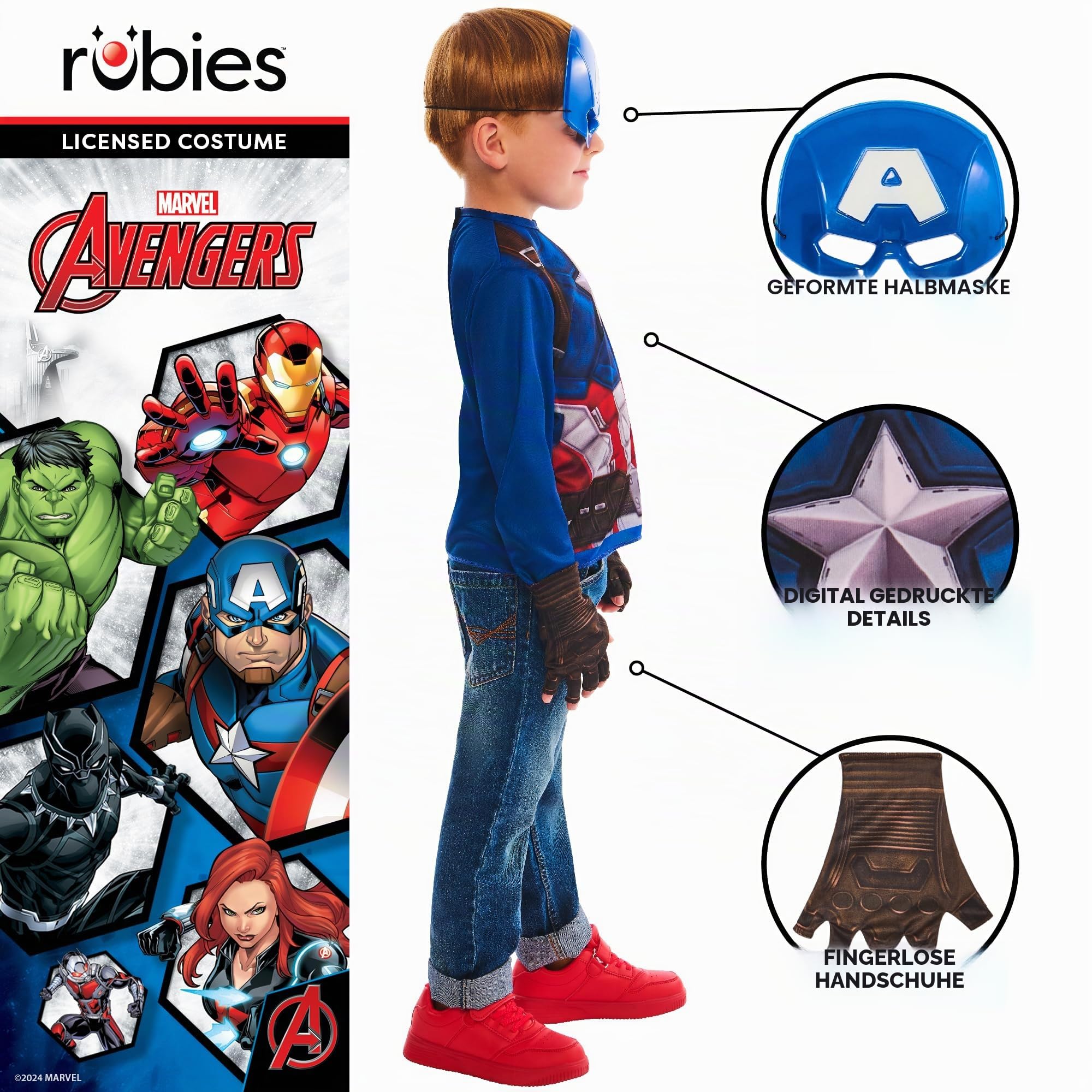 rubie-s-deluxe-captain-america-kost-mset-kinder-4-6-jahre image 2