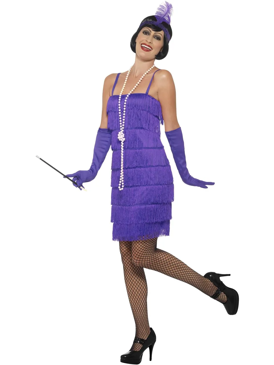 smiffys-fever-flapper-kost-m-lila-gr-m-fransenkleid image 1