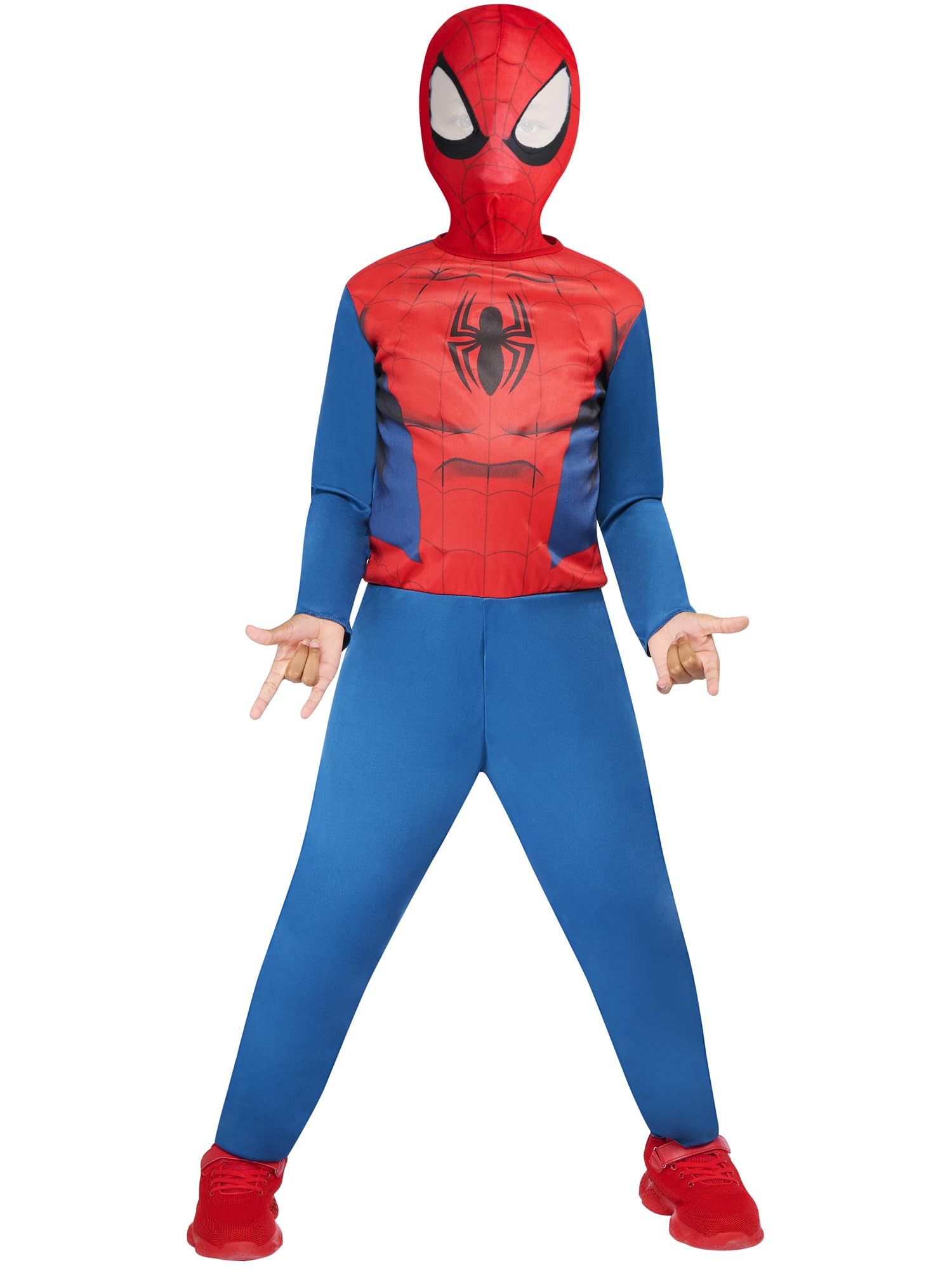 rubie-s-deluxe-spiderman-kost-m-kinder-rot-blau-7-8-jahre image 1