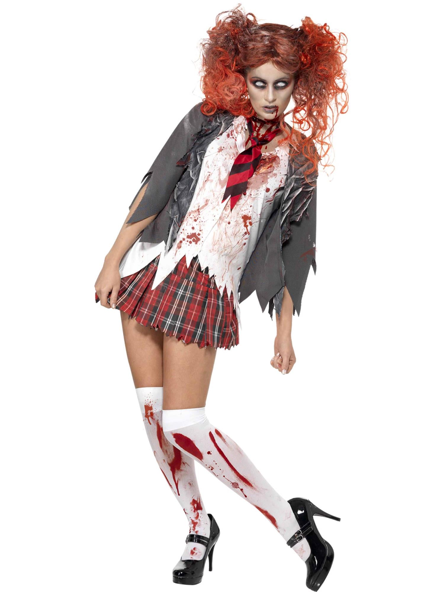 smiffys-fever-zombie-schoolgirl-kost-m-damen-grau-m image 4
