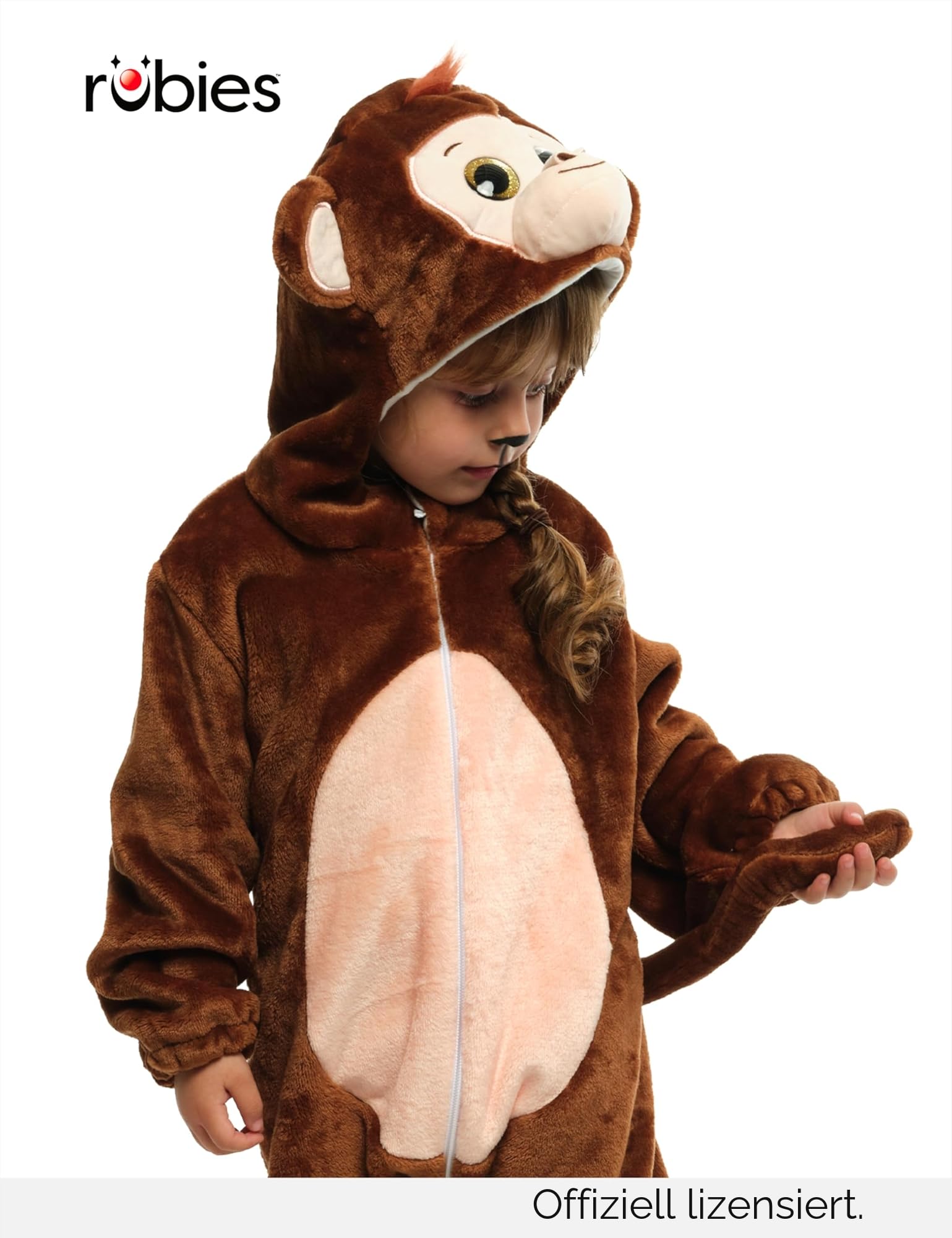 rubie-s-deluxe-affe-kost-m-kinder-overall-braun-m image 2