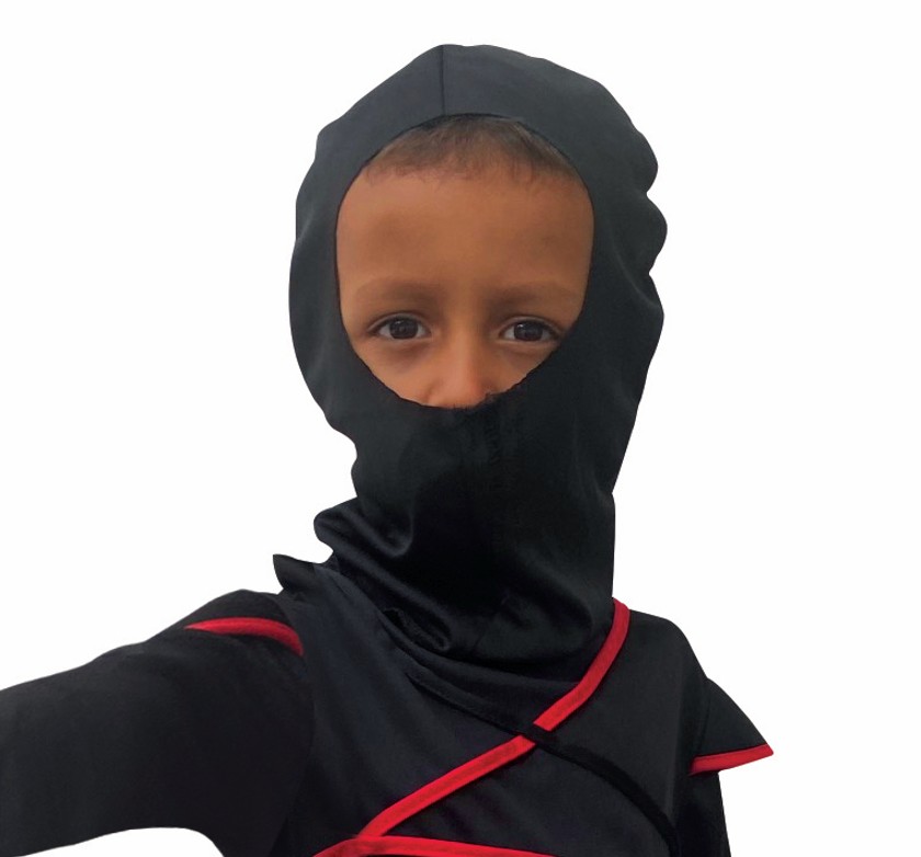rubies-ninja-kost-m-schwarz-mit-maske-und-rotem-g-rtel image 5