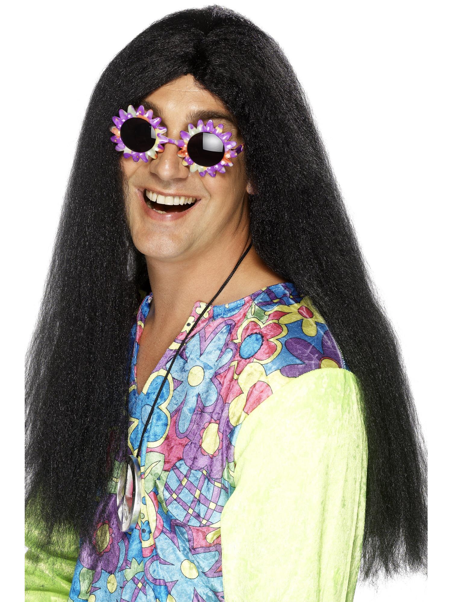 smiffys-fever-hippie-per-cke-lang-schwarz-damen-herren image 1