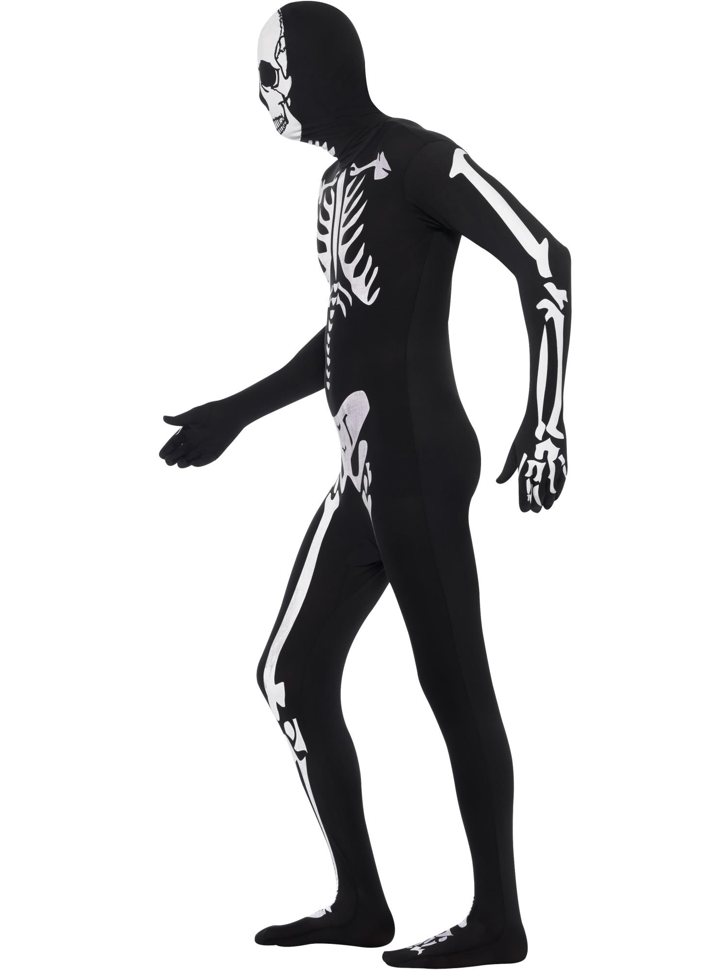 smiffys-fever-skeleton-second-skin-kost-m-schwarz-m-mit-kapuze image 3