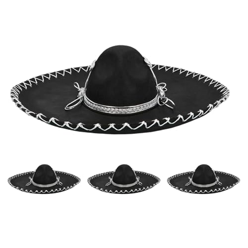 boland-guillermo-sombrero-hut-schwarz-4er-set-50-cm-mexiko image 4