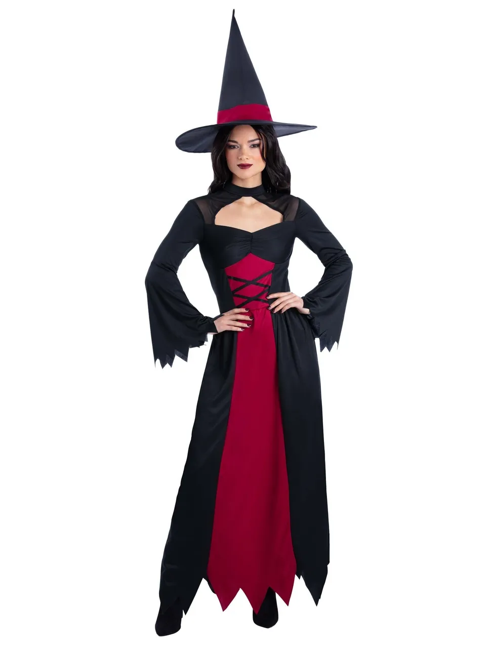 smiffys-fever-bewitched-hexenkost-m-rot-schwarz-m-damen image 1