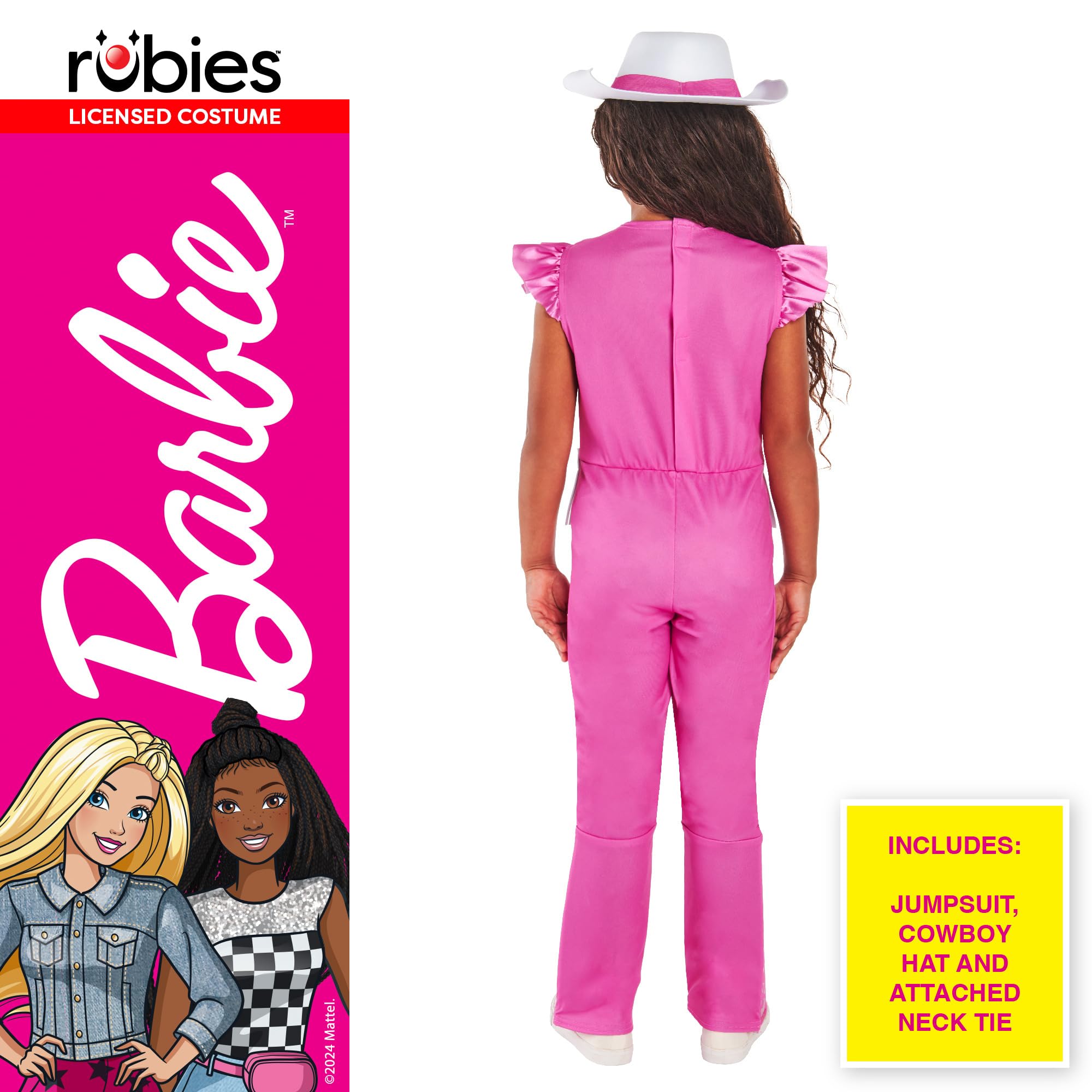rubie-s-deluxe-barbie-cowgirl-kinderkost-m-5-6-jahre-rosa image 2