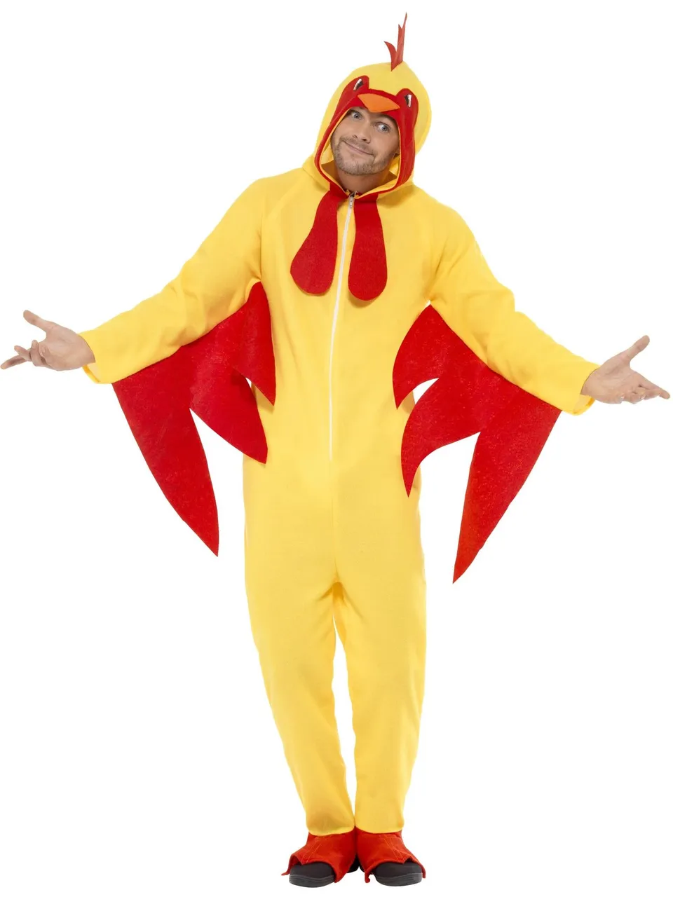 smiffys-fever-h-hnerkost-m-gelb-overall-mit-kapuze-m image 1