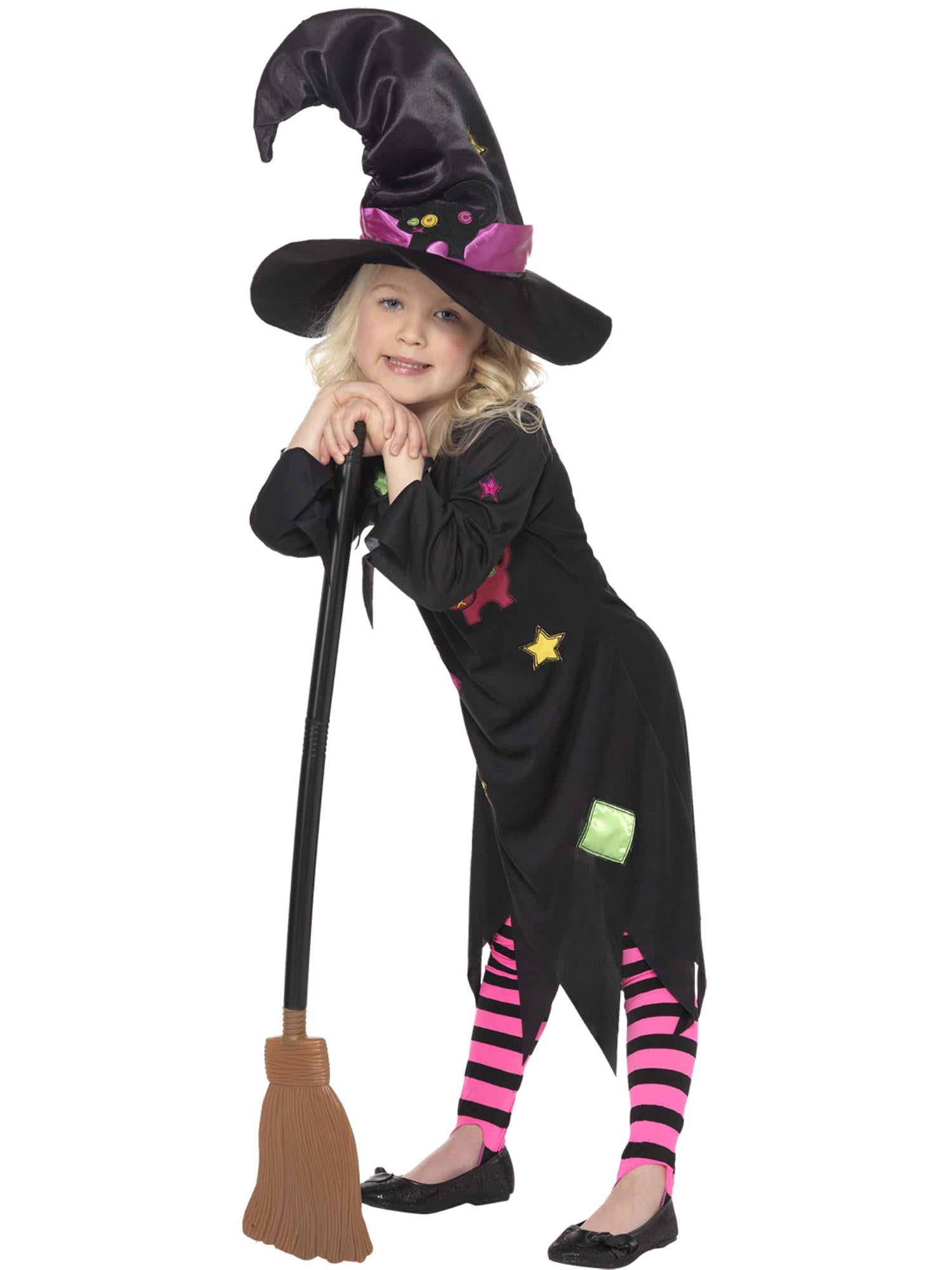 smiffys-fever-cinder-witch-hexenkost-m-kinder-schwarz-rosa image 4