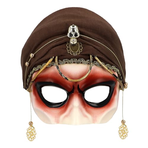 boland-maske-wahrsagerin-halbmaske-mit-kopftuch-braun image 6