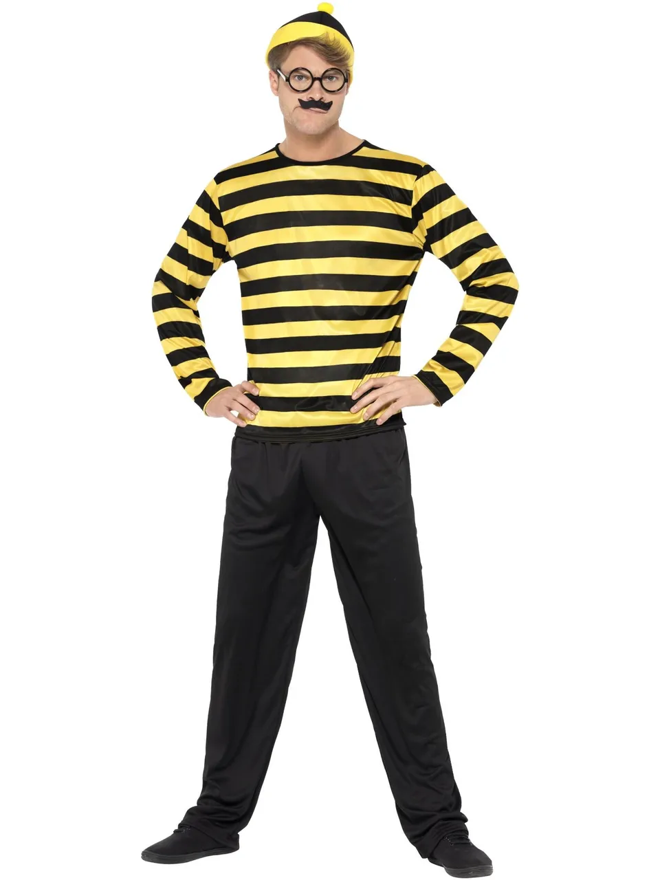 smiffys-fever-wheres-wally-odlaw-kost-m-gelb-schwarz-m image 1