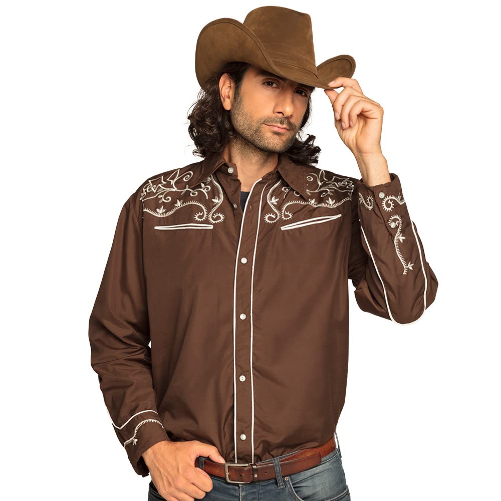 boland-western-hemd-braun-m-cowboy-kost-mhemd-polyester image 1