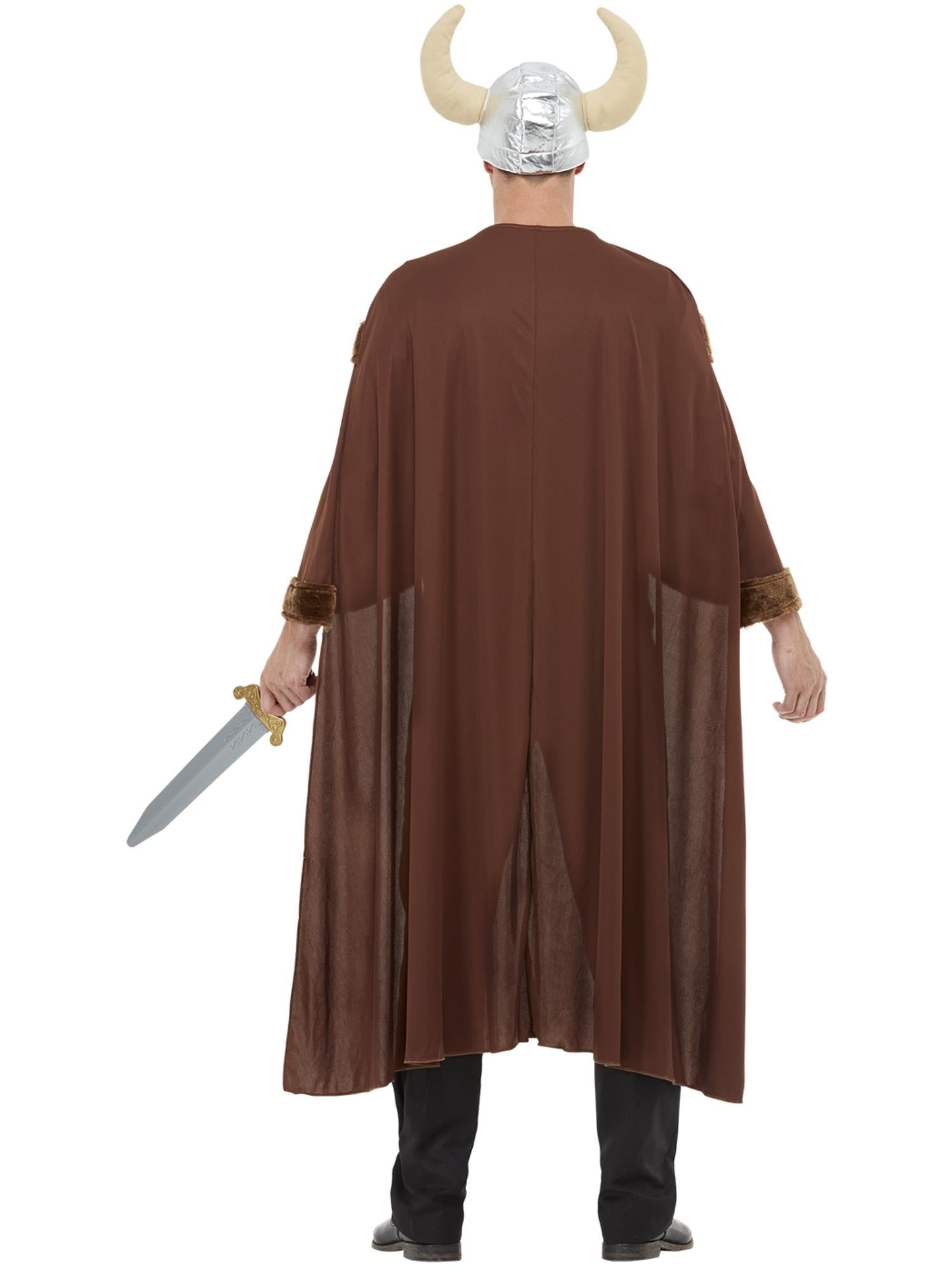 smiffys-fever-wikinger-kost-m-herren-braun-mit-helm-und-cape image 2