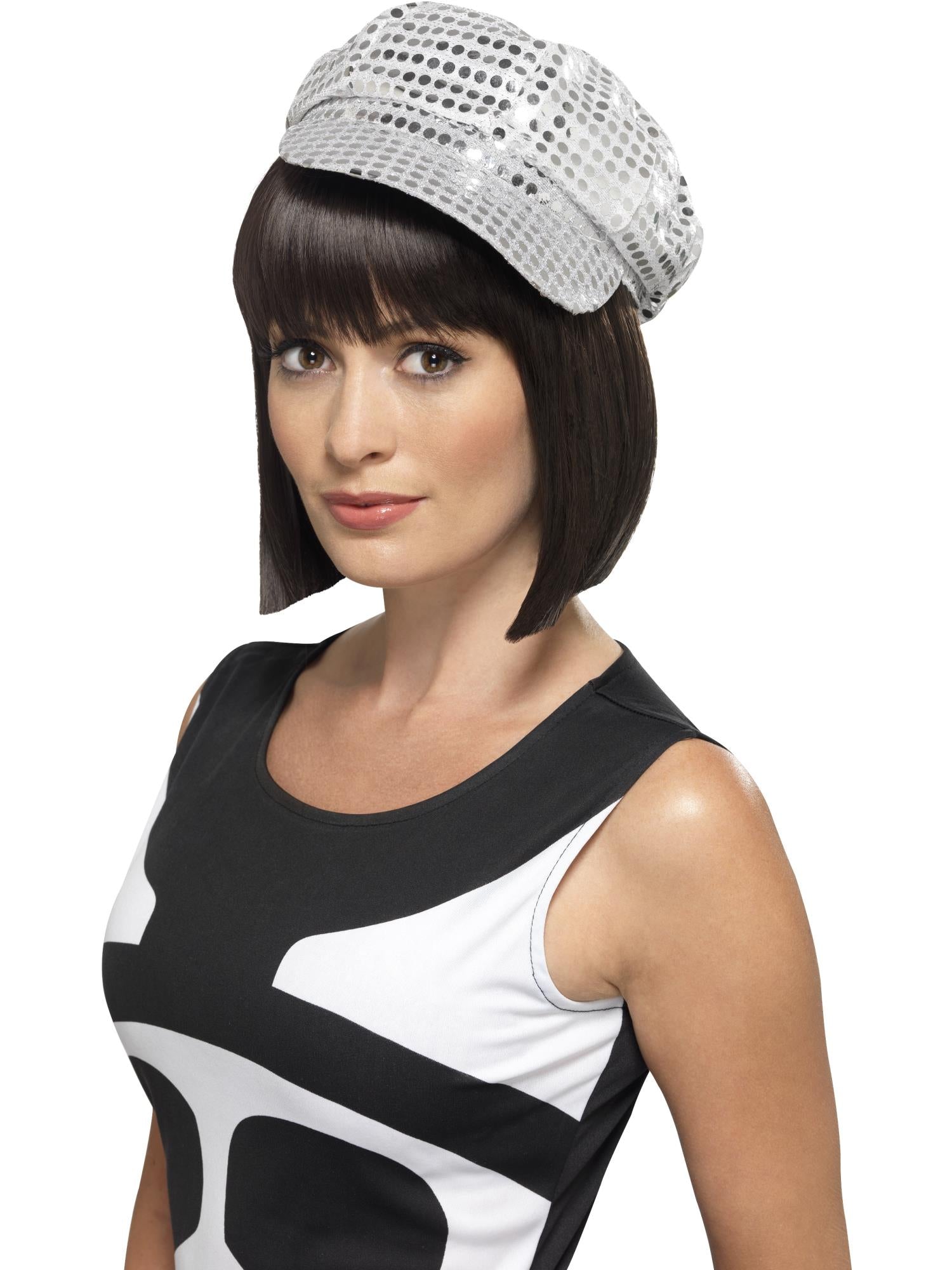 smiffys-fever-disco-paillettenhut-m-tze-silber image 1