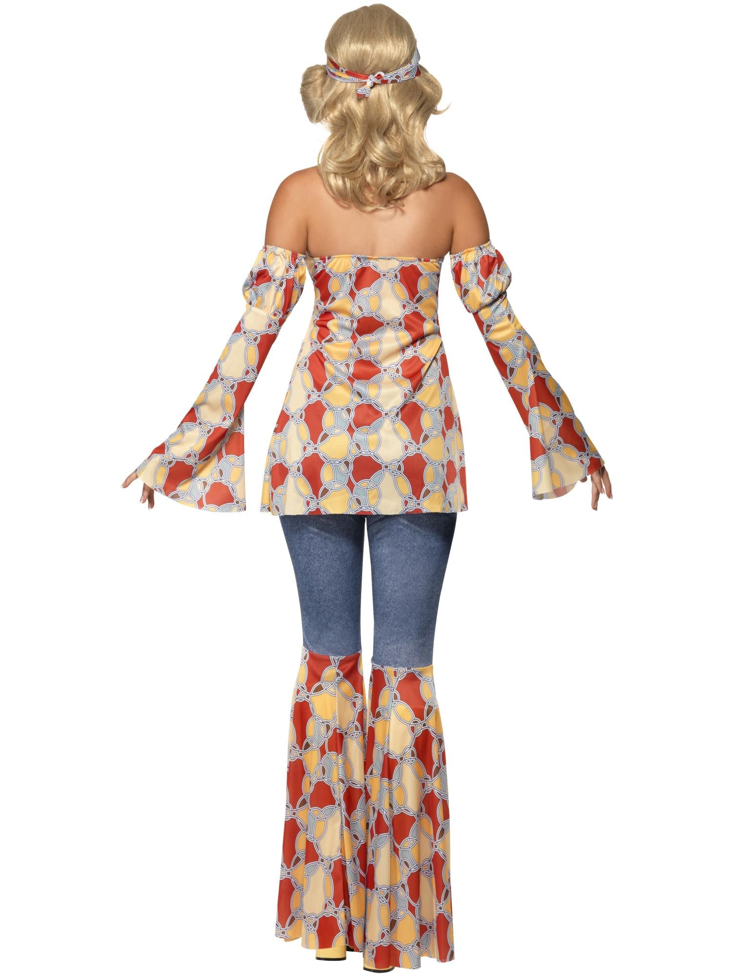 smiffys-fever-vintage-hippy-70er-kost-m-bunt-damen-4-teilig image 2