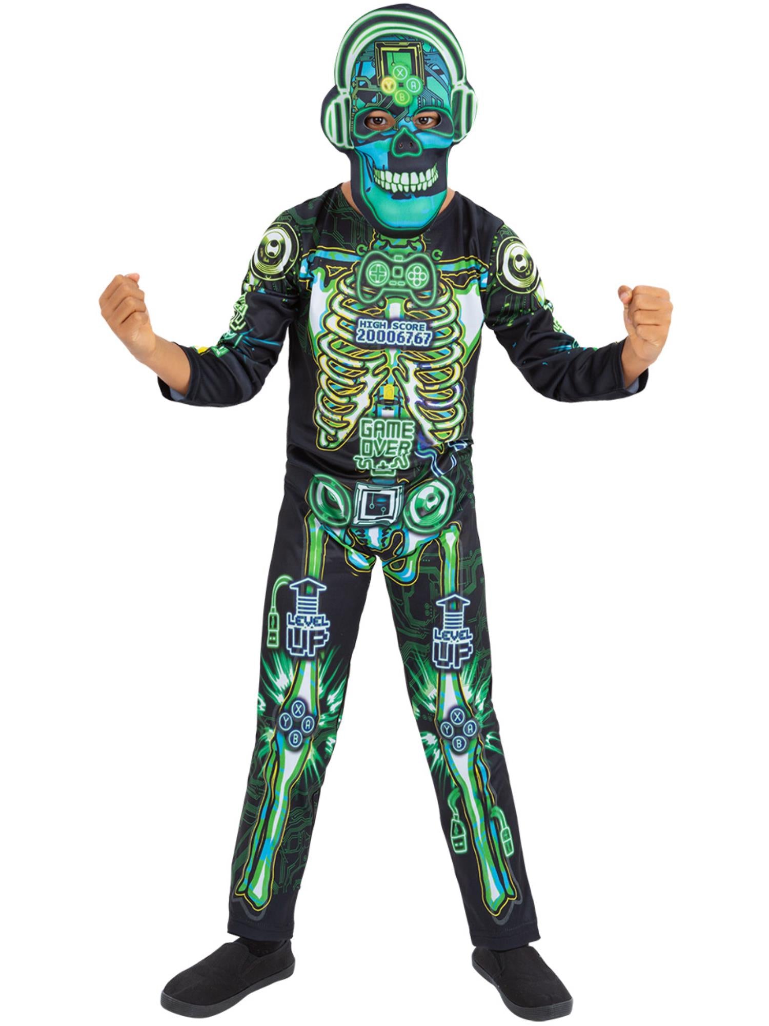 smiffys-fever-skelett-gamer-kost-m-jungen-leuchtend image 2