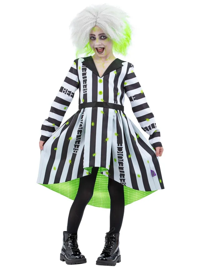smiffys-beetlejuice-m-dchen-kost-m-kleid-gestreift image 1
