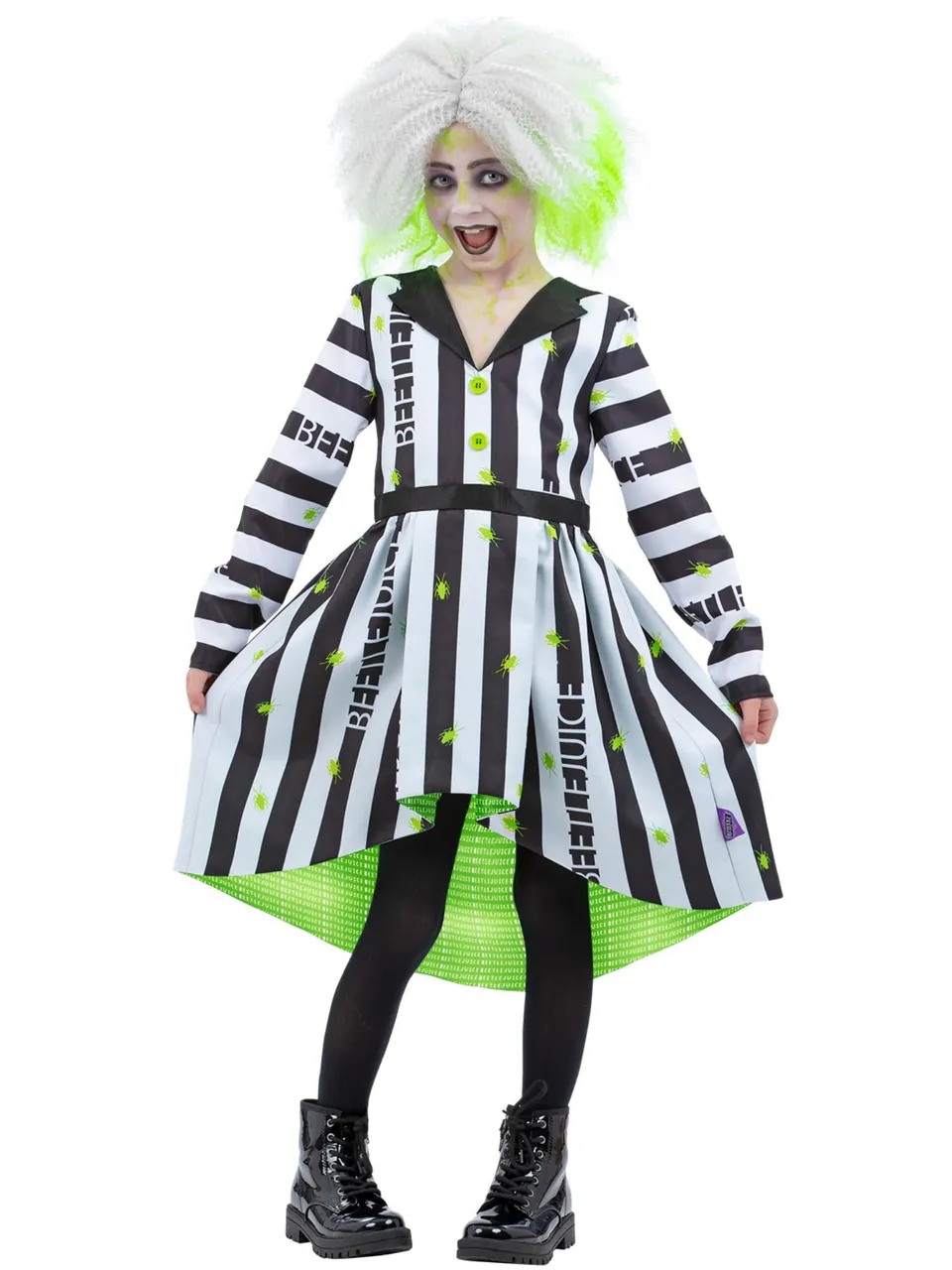 smiffys-beetlejuice-m-dchen-kost-m-kleid-gestreift image 1