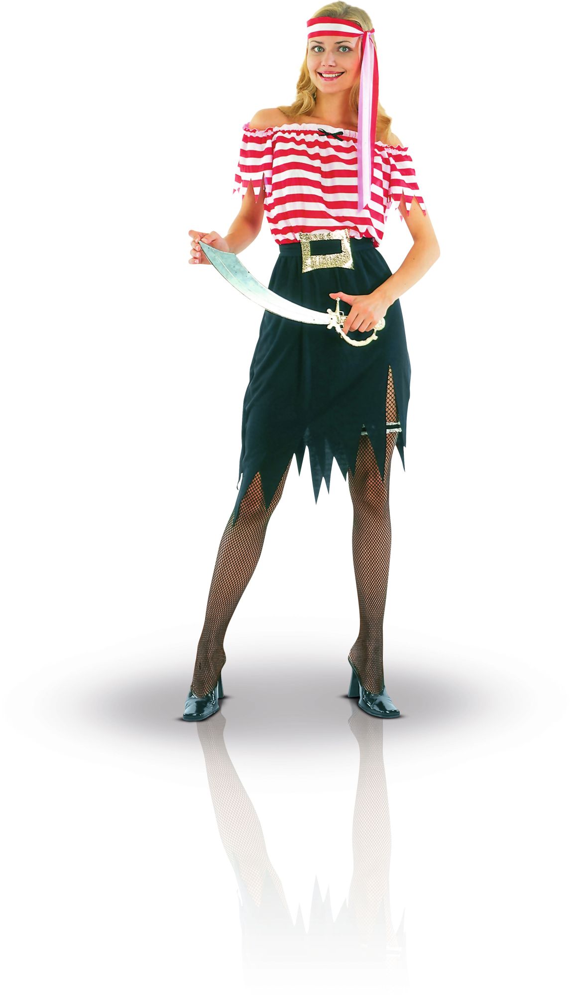 rubies-pirat-kost-m-damen-kleid-g-rtel-kopftuch-einheitsgr image 1