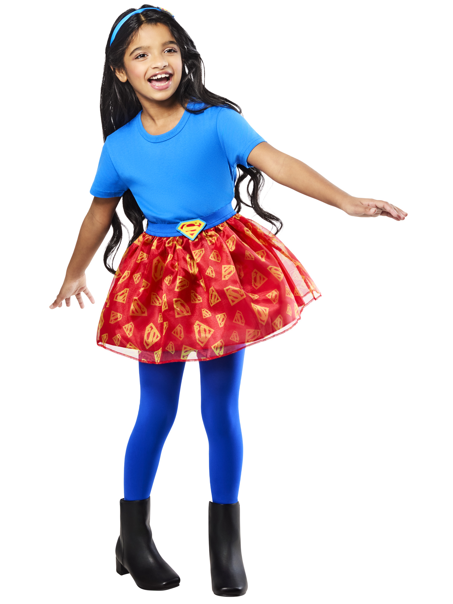 rubies-supergirl-tutu-set-rock-haarreif-5-8-jahre-glitzer image 1