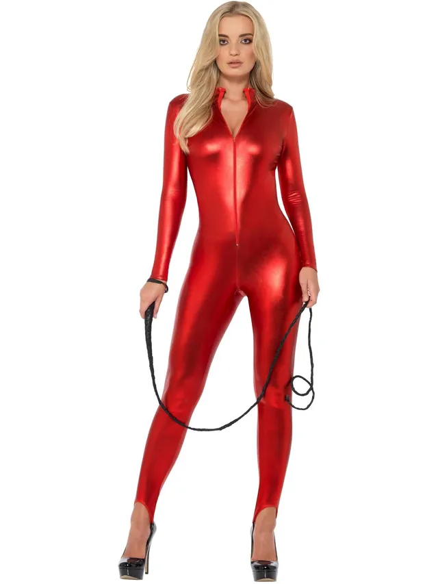 smiffys-fever-miss-whiplash-kost-m-rot-catsuit-m image 1