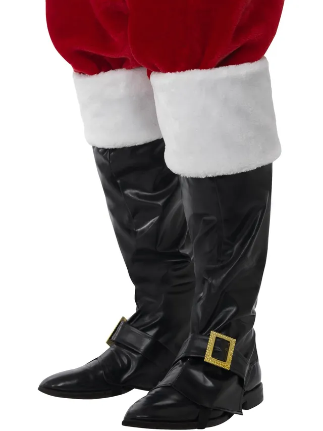 smiffys-fever-santa-boot-covers-stiefel-berzieher-schwarz image 1