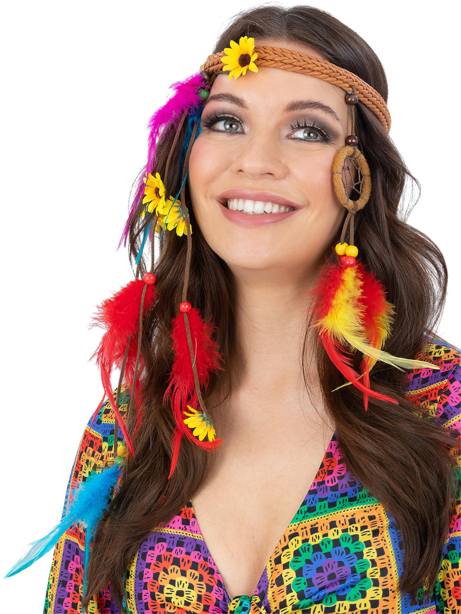 smiffys-fever-hippie-traumf-nger-stirnband-bunt-federn image 1