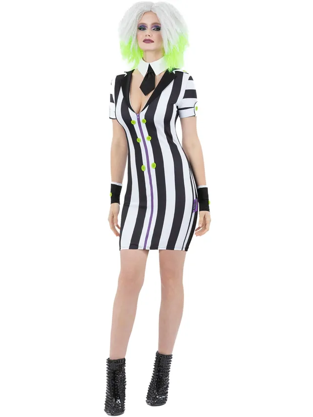 smiffys-fever-beetlejuice-hemdkleid-kost-m-damen-m-gestreift image 1