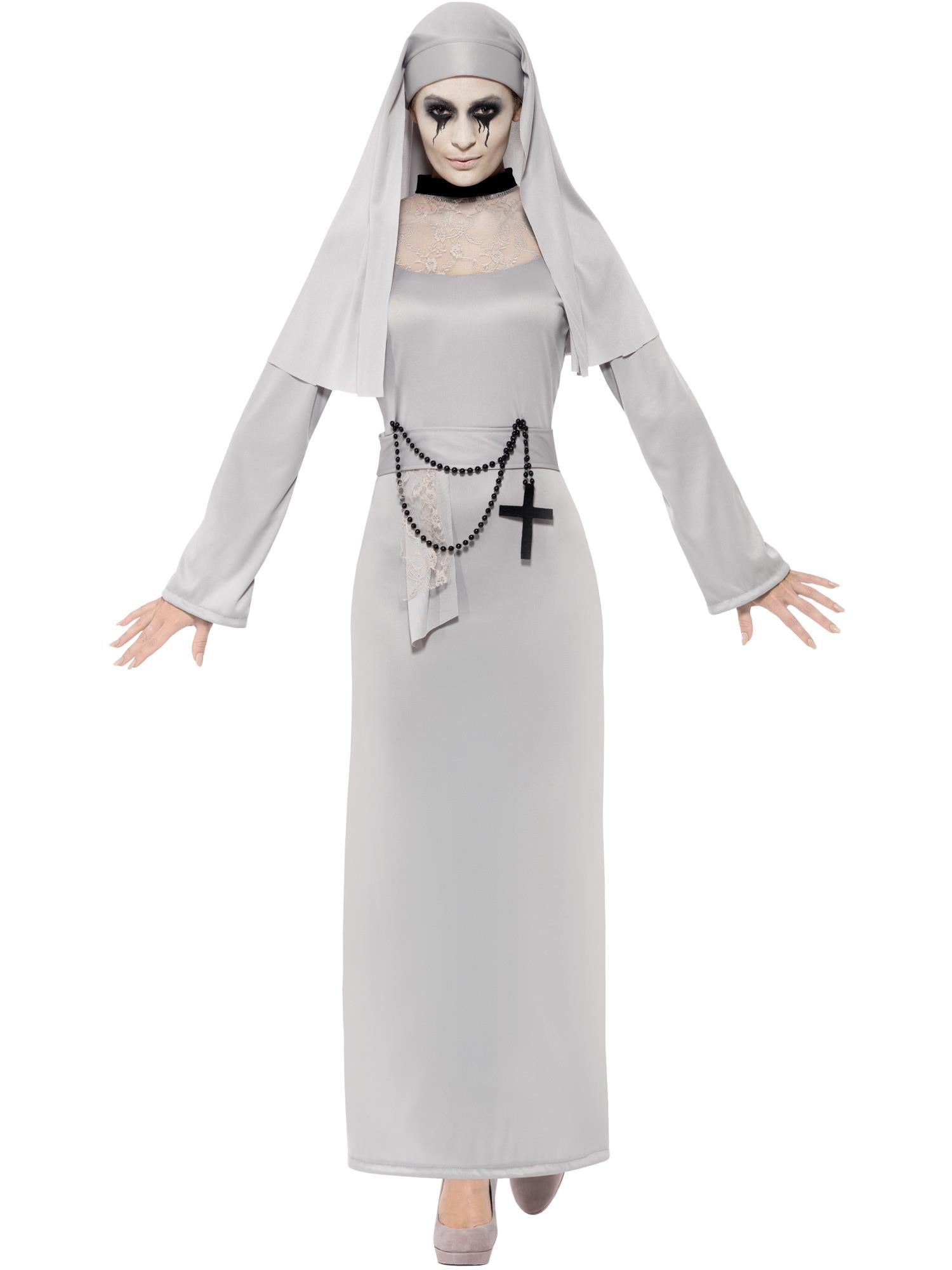 smiffys-fever-gothic-nonnenkost-m-damen-grau-mit-haube image 4