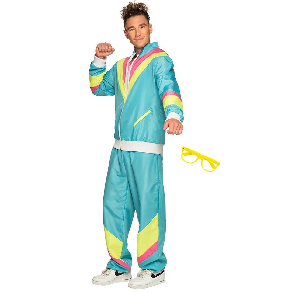 boland-retro-trainingsanzug-herren-80er-blau-gelb-xl image 1