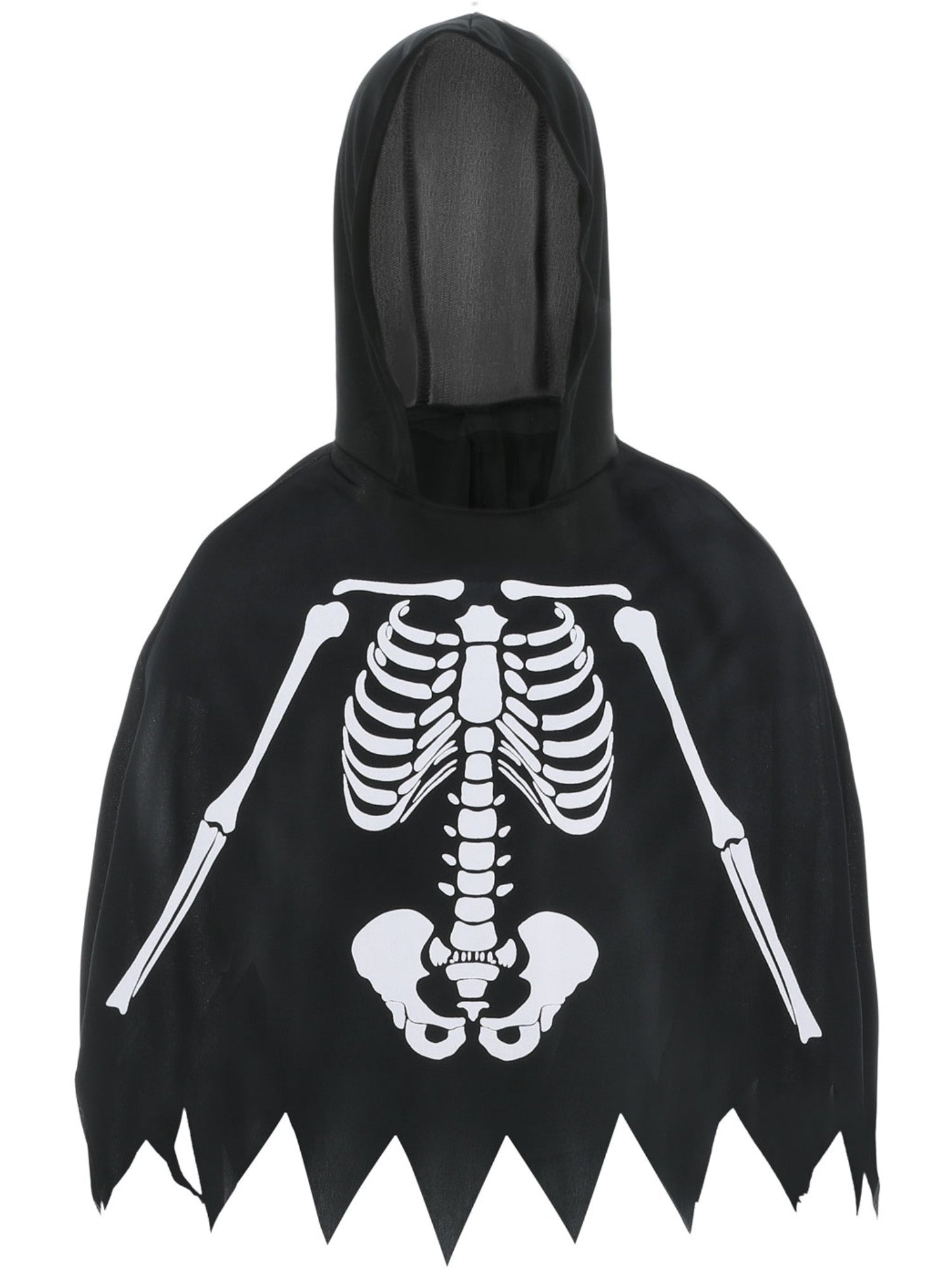 smiffys-fever-skelett-poncho-kinder-schwarz-mit-handschuhen image 6
