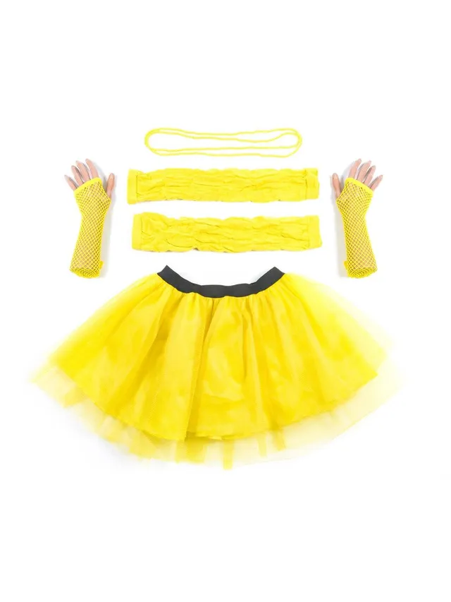 smiffys-fever-tutu-gelb-plus-size-mit-zubeh-r-set image 1