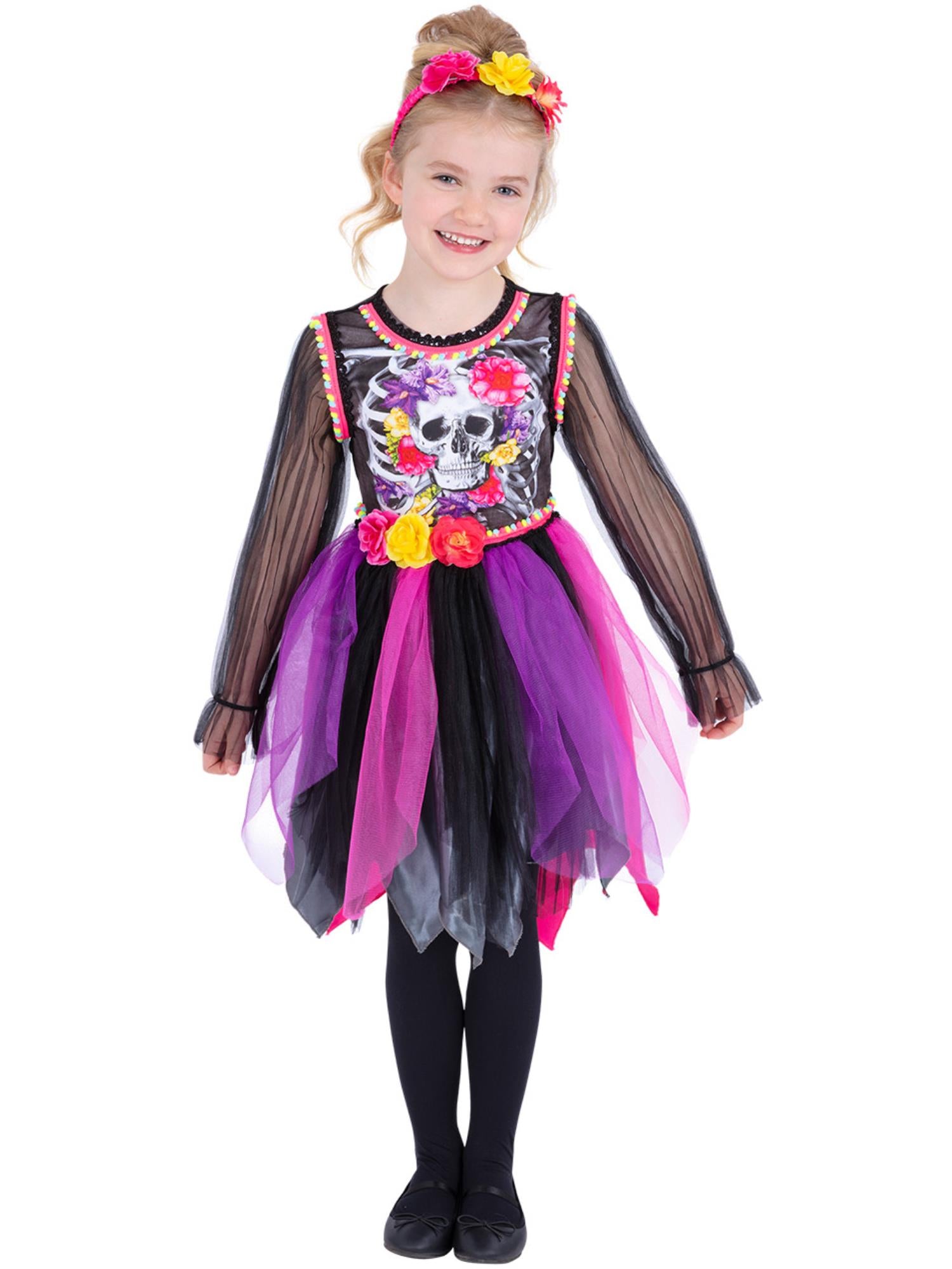 smiffys-fever-day-of-the-dead-kost-m-m-dchen-schwarz-pink-l image 4