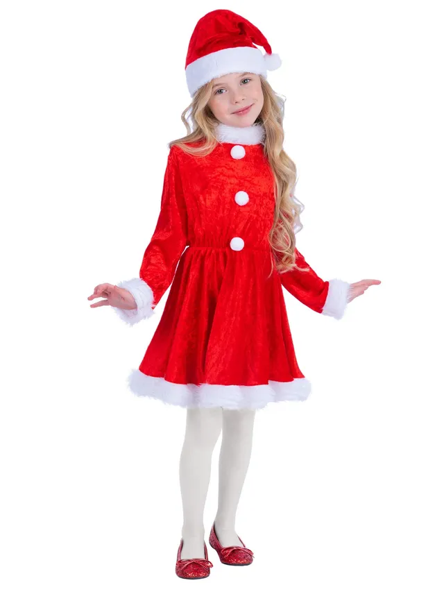 smiffys-fever-mini-miss-santa-kost-m-m-dchen-s-4-6-j image 1