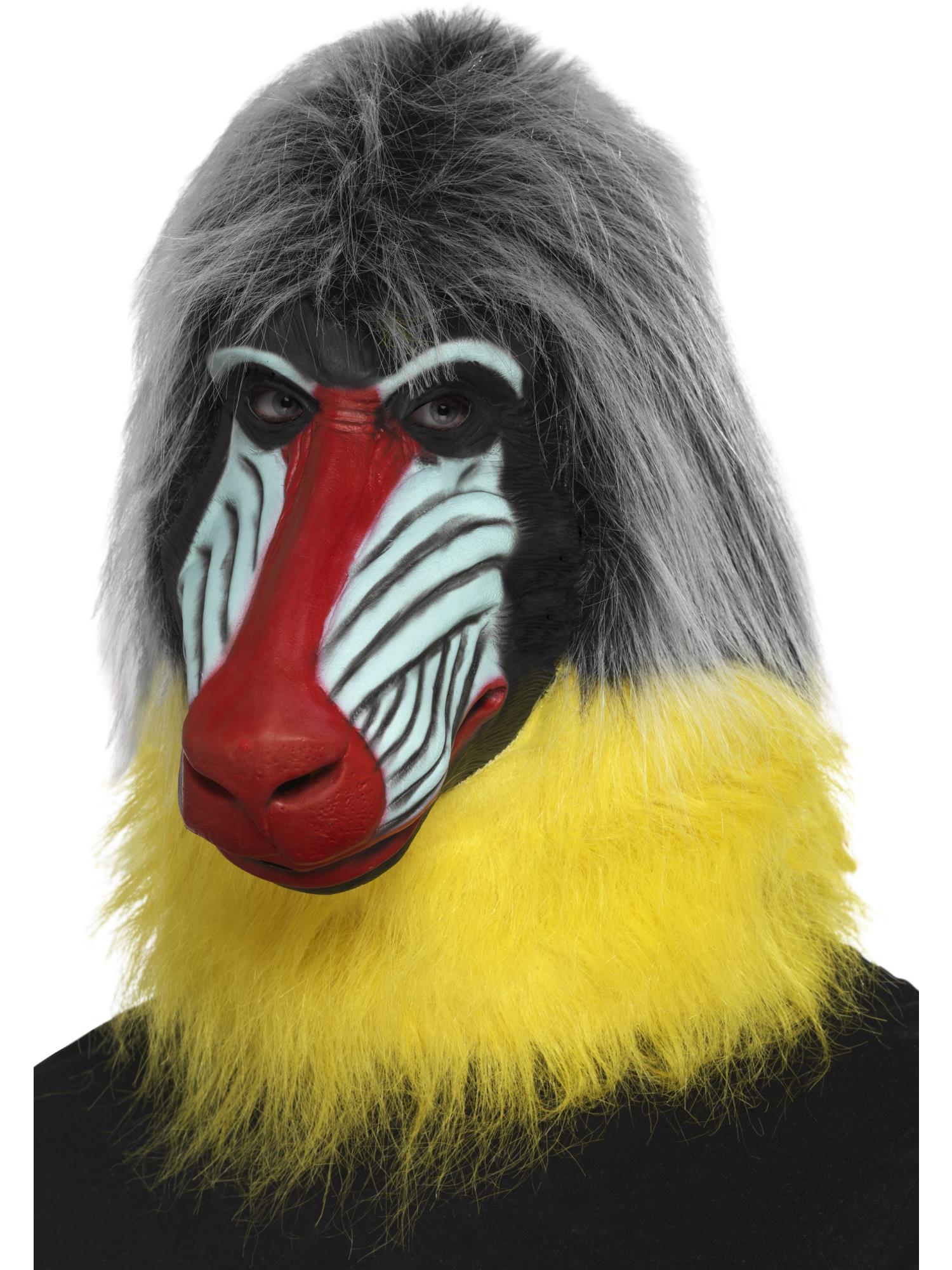 smiffys-fever-baboon-pavian-maske-latex-grau image 1