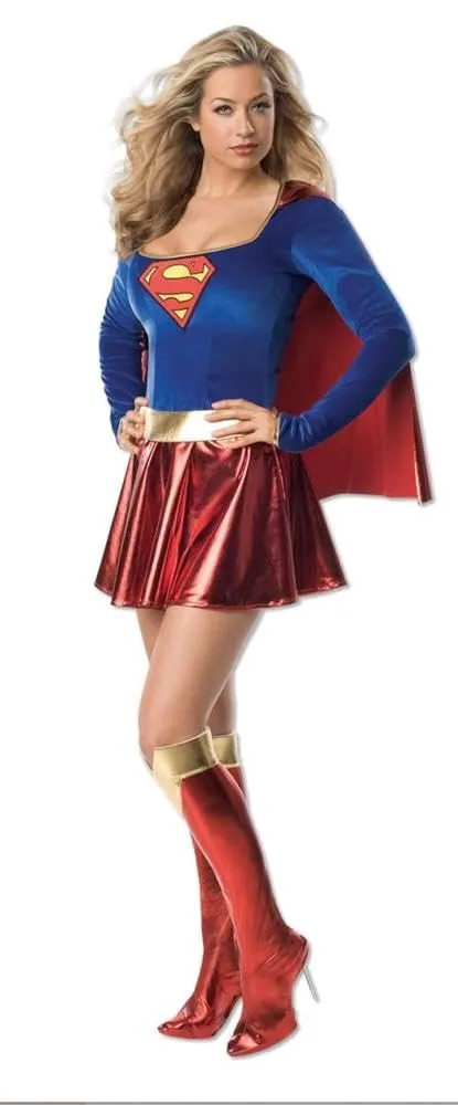 rubie-s-deluxe-supergirl-damenkost-m-bergr-e-kleid image 1