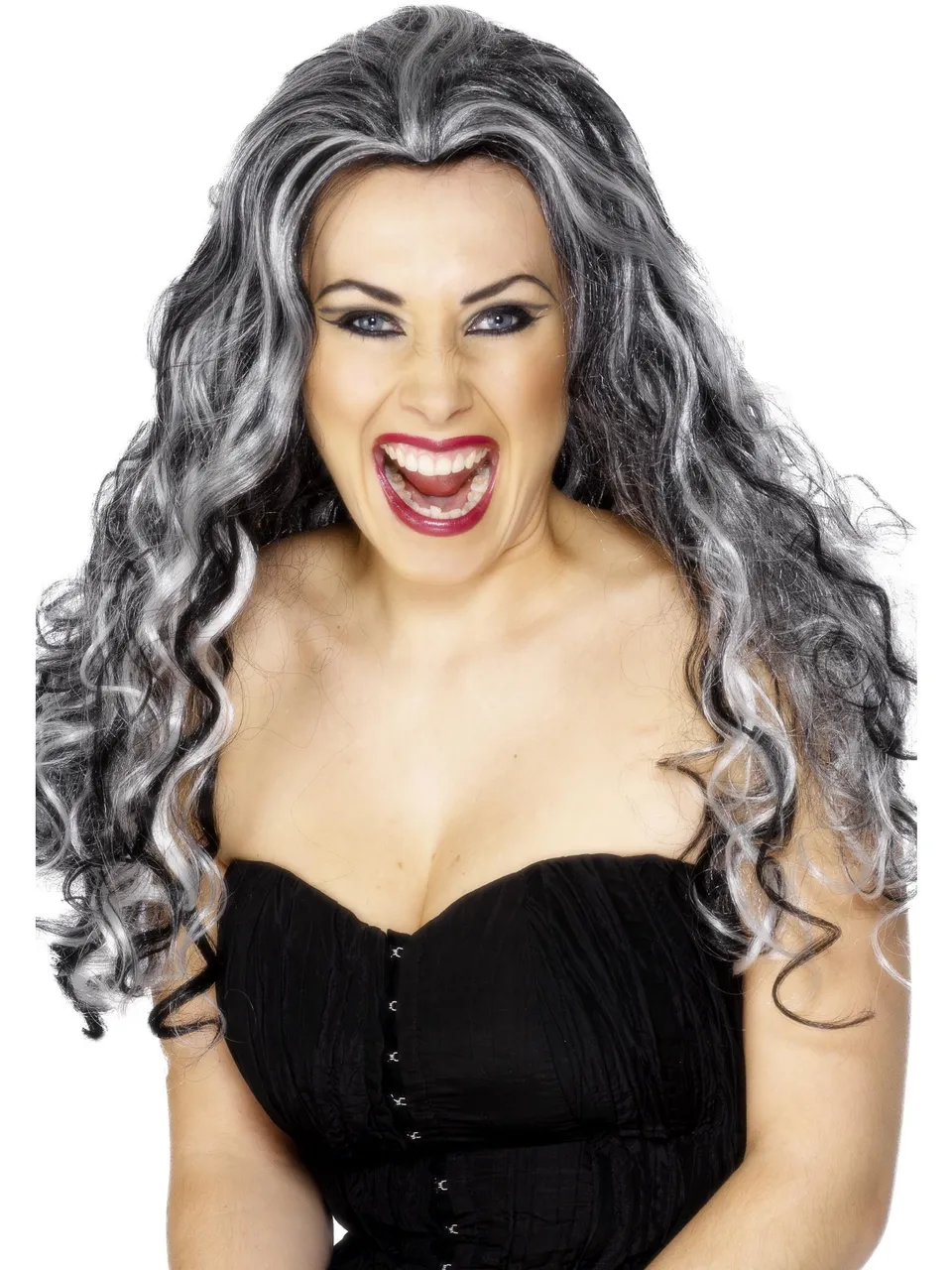 smiffys-fever-renaissance-vamp-per-cke-schwarz-wei-lang image 1