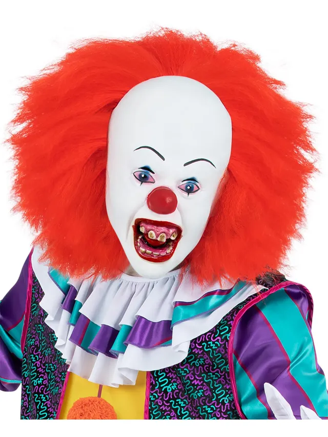 smiffys-fever-it-classic-1990-pennywise-maske-latex-mit-haaren image 1