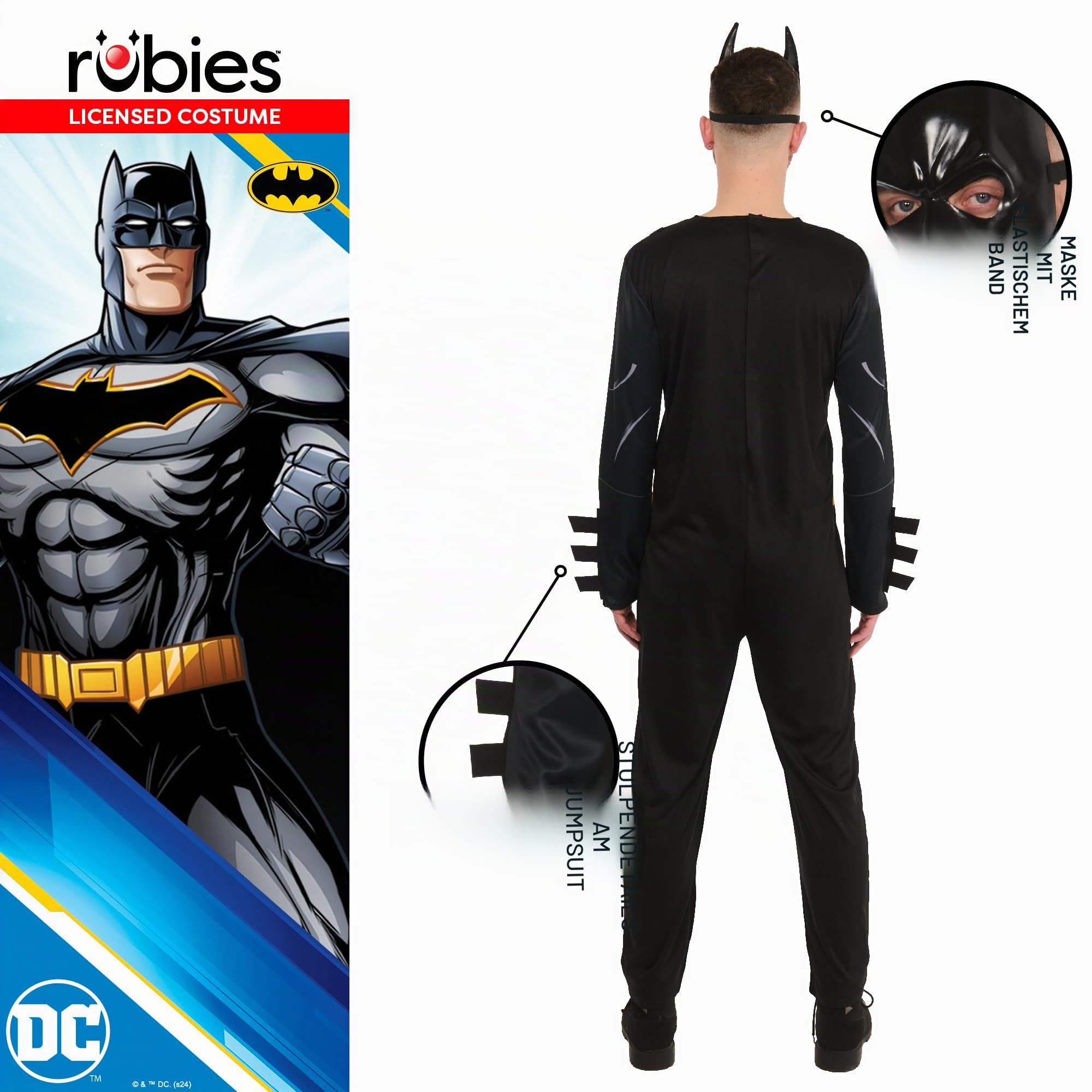 rubies-deluxe-dc-batman-erwachsenenkostuem-superheld-anzug image 4