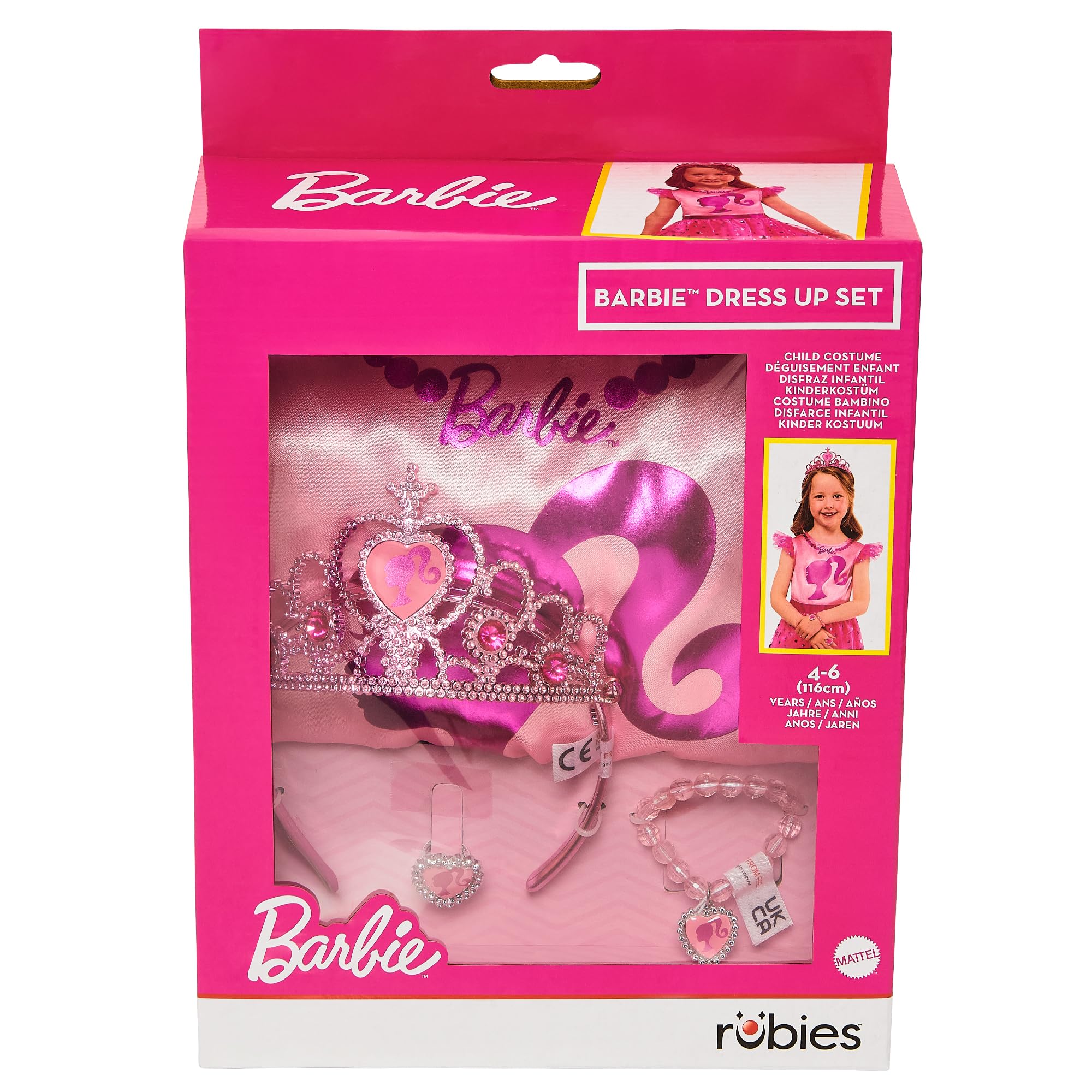 rubie-s-deluxe-barbie-kost-mset-kinder-4-6-jahre-rosa image 7
