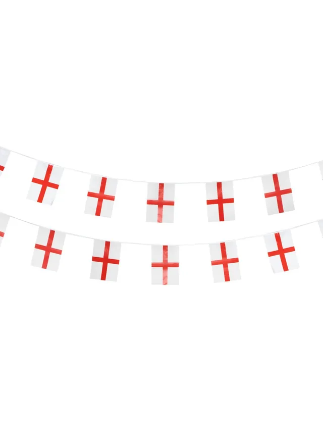 smiffys-fever-england-girlande-10m-rot-wei-plastik image 1